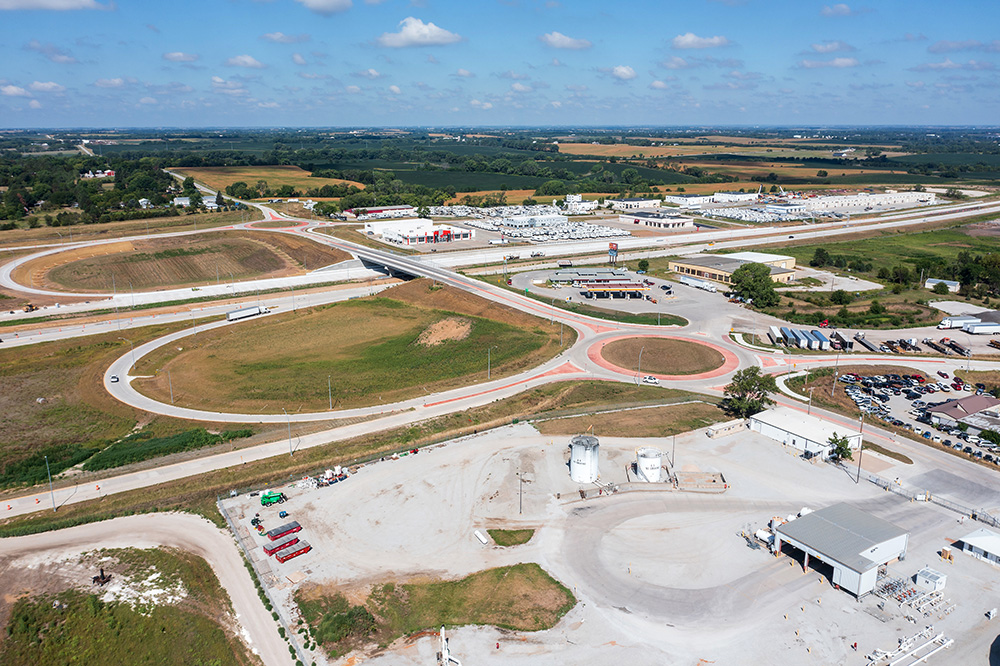 Overhead photo of the Lincoln South Beltway project in Nebraska. 